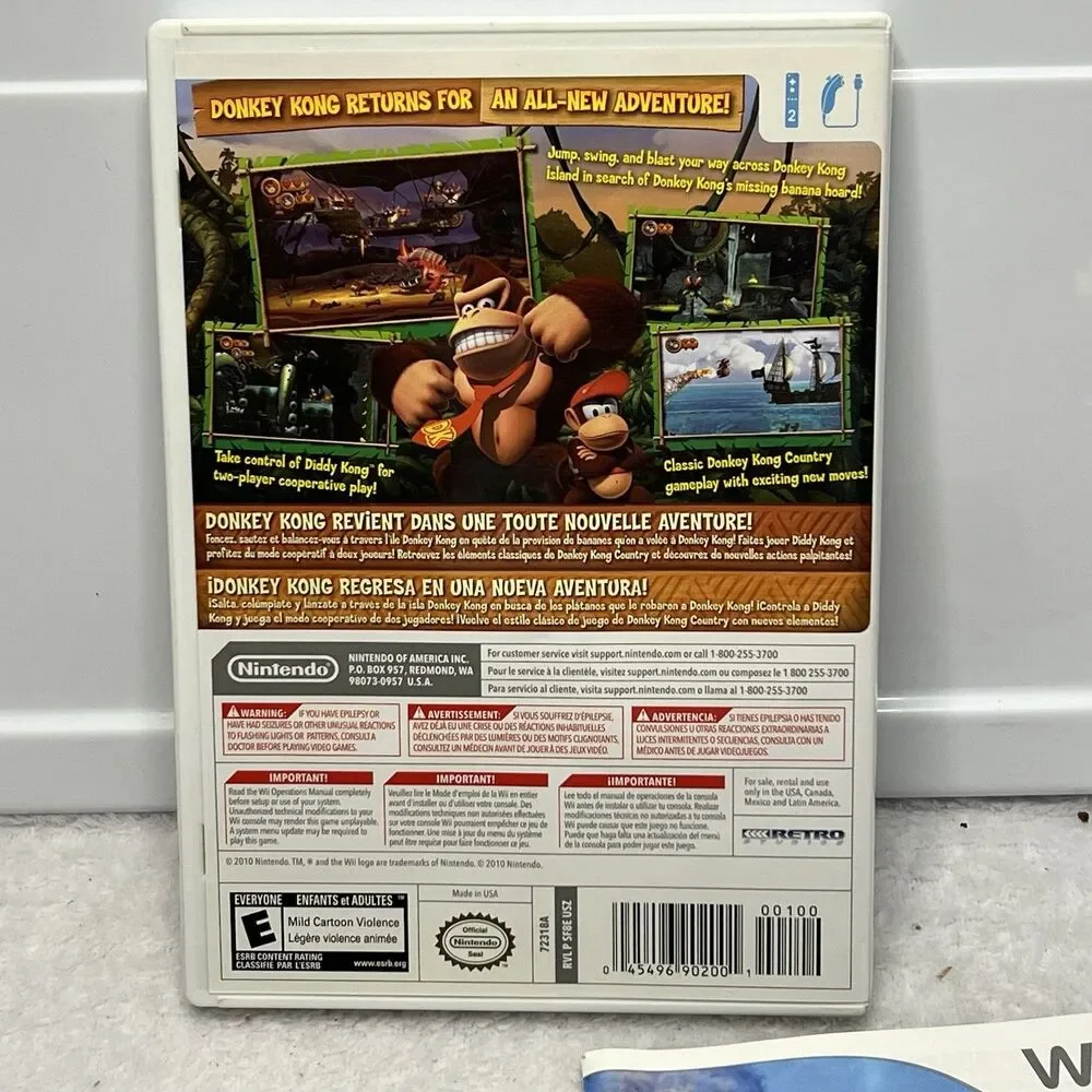 Donkey Kong Country Returns (Nintendo Wii, 2010) Complete w/ Manual Tested Works